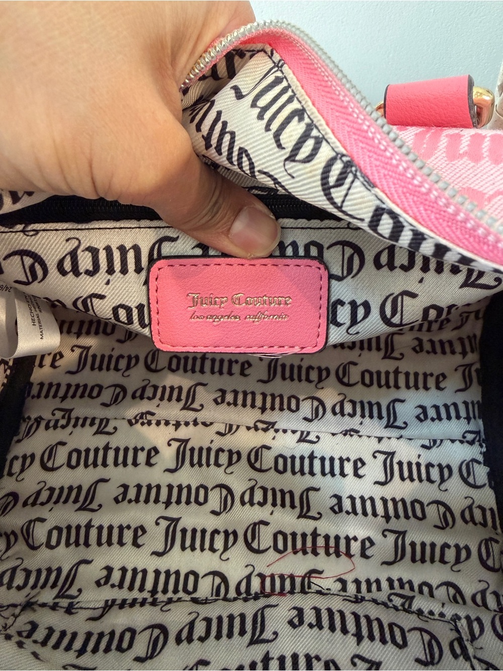 Juicy Couture Pink Monogram Speedy Handbag Double Satchel Missing Long Strap - Picture 11 of 16